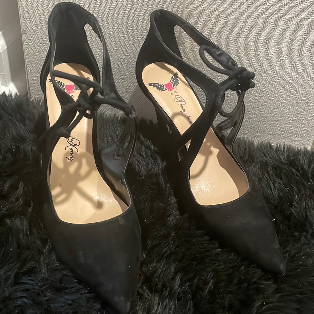 Black suede 4 inch heels